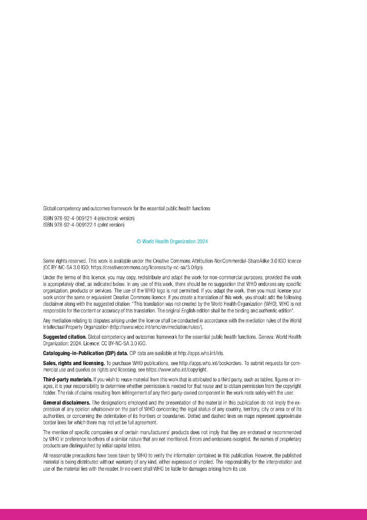 WHO世界卫生组织：2024基本公共卫生职能的全球能力和成果框架报告（英文版）